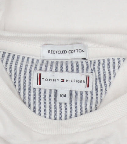 Boys UK Size 4 Years Tommy Hilfiger White Basic T-Shirt