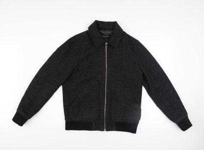 Mens UK Size S River Island Black Bomber Jacket