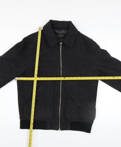Mens UK Size S River Island Black Bomber Jacket