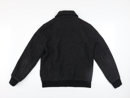 Mens UK Size S River Island Black Bomber Jacket