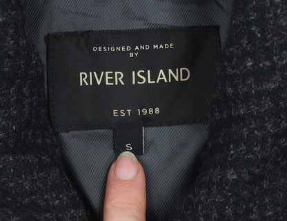 Mens UK Size S River Island Black Bomber Jacket