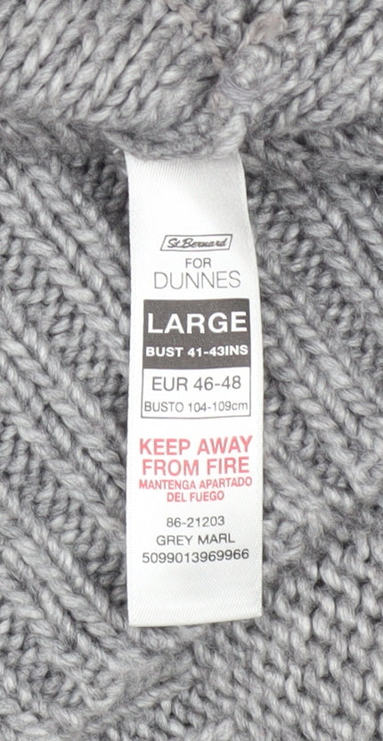 Mens UK Size L St. Bernard for Dunnes Grey Cardigan Jumper