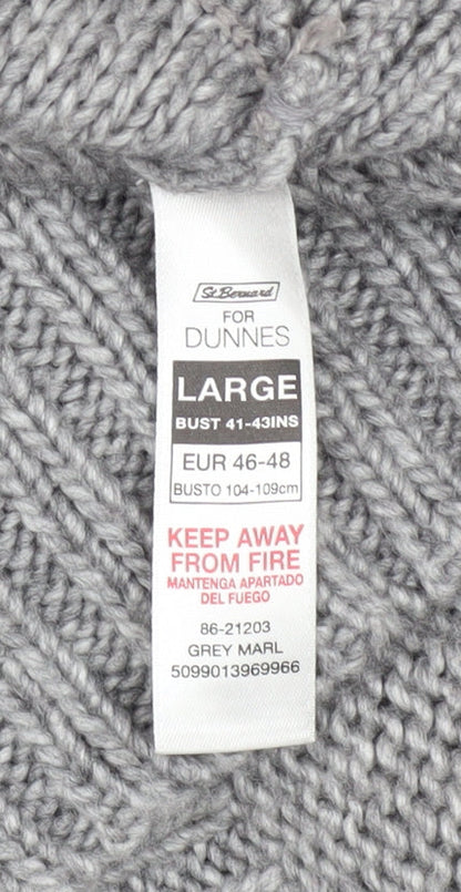 Mens UK Size L St. Bernard for Dunnes Grey Cardigan Jumper
