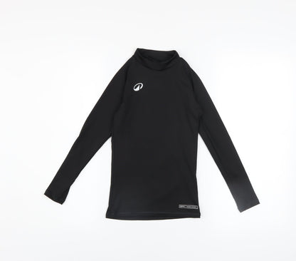 Decathlon Boys Black Long Sleeve Athletic Mock Neck Top 8-9 Years