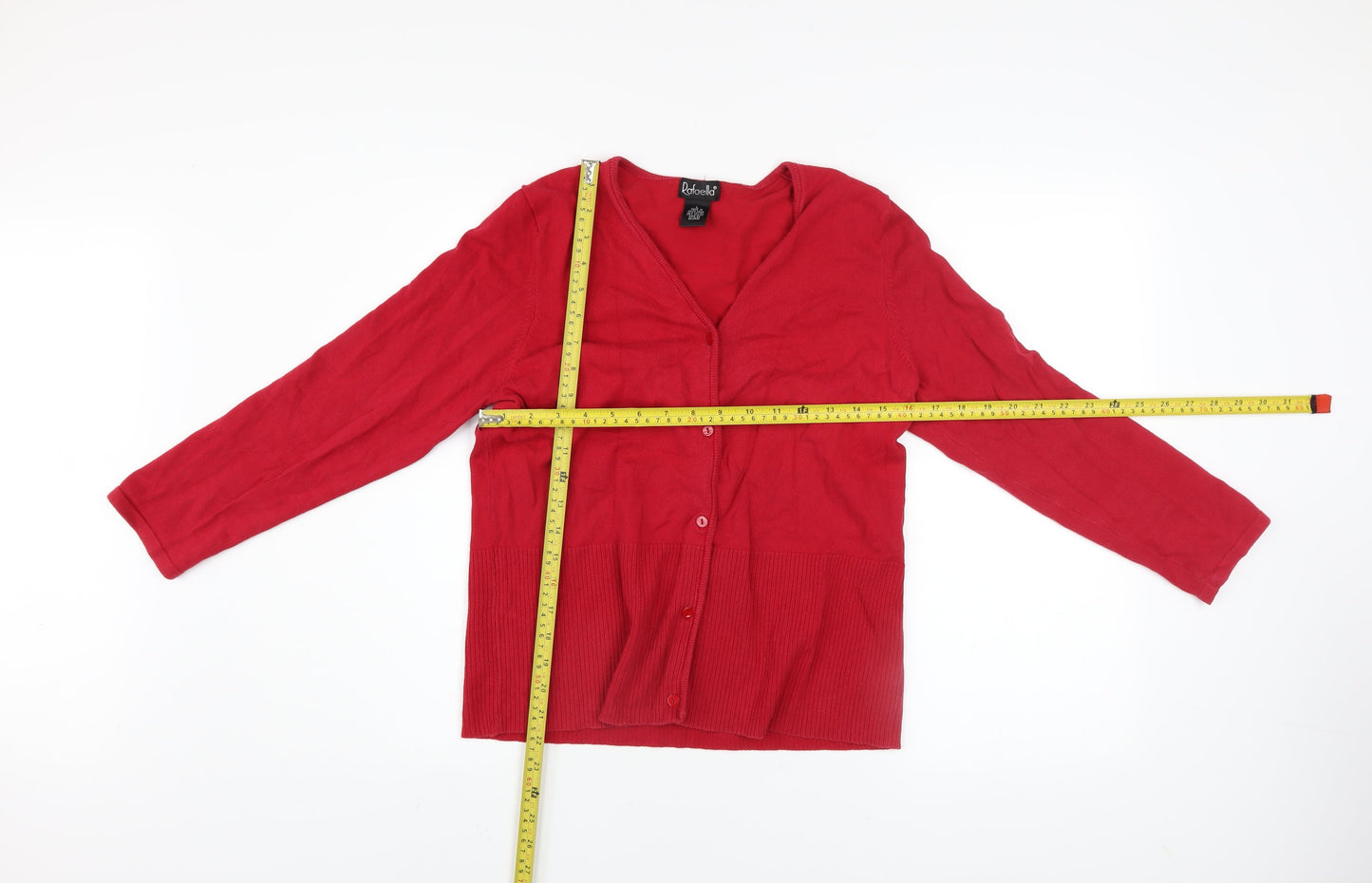 Womens UK Size L Rafaella Red Cardigan Jumper