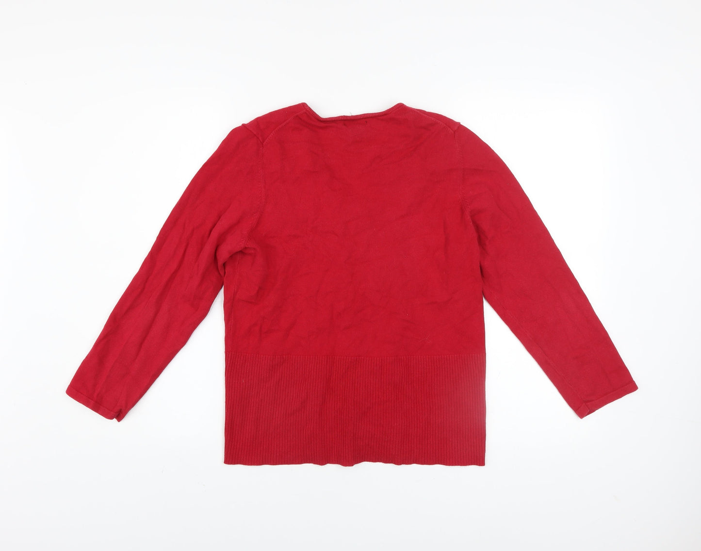Womens UK Size L Rafaella Red Cardigan Jumper