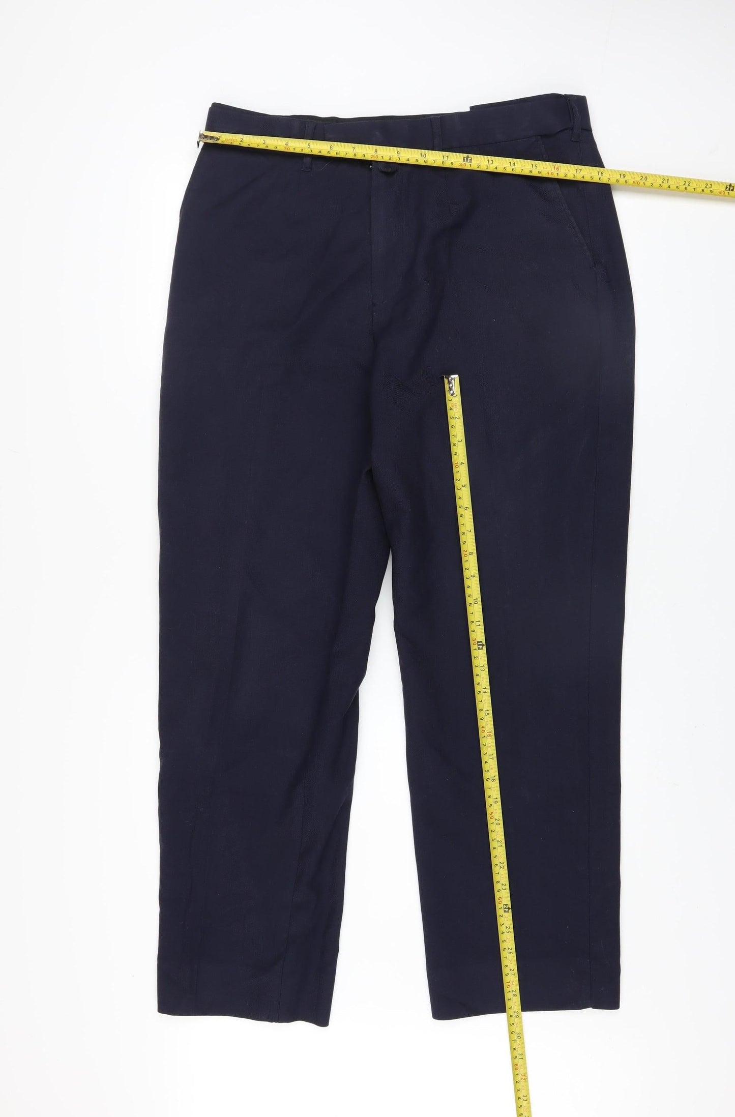 Mens UK Size 36 Vard Regular Fit Dress Pants Blue Trousers