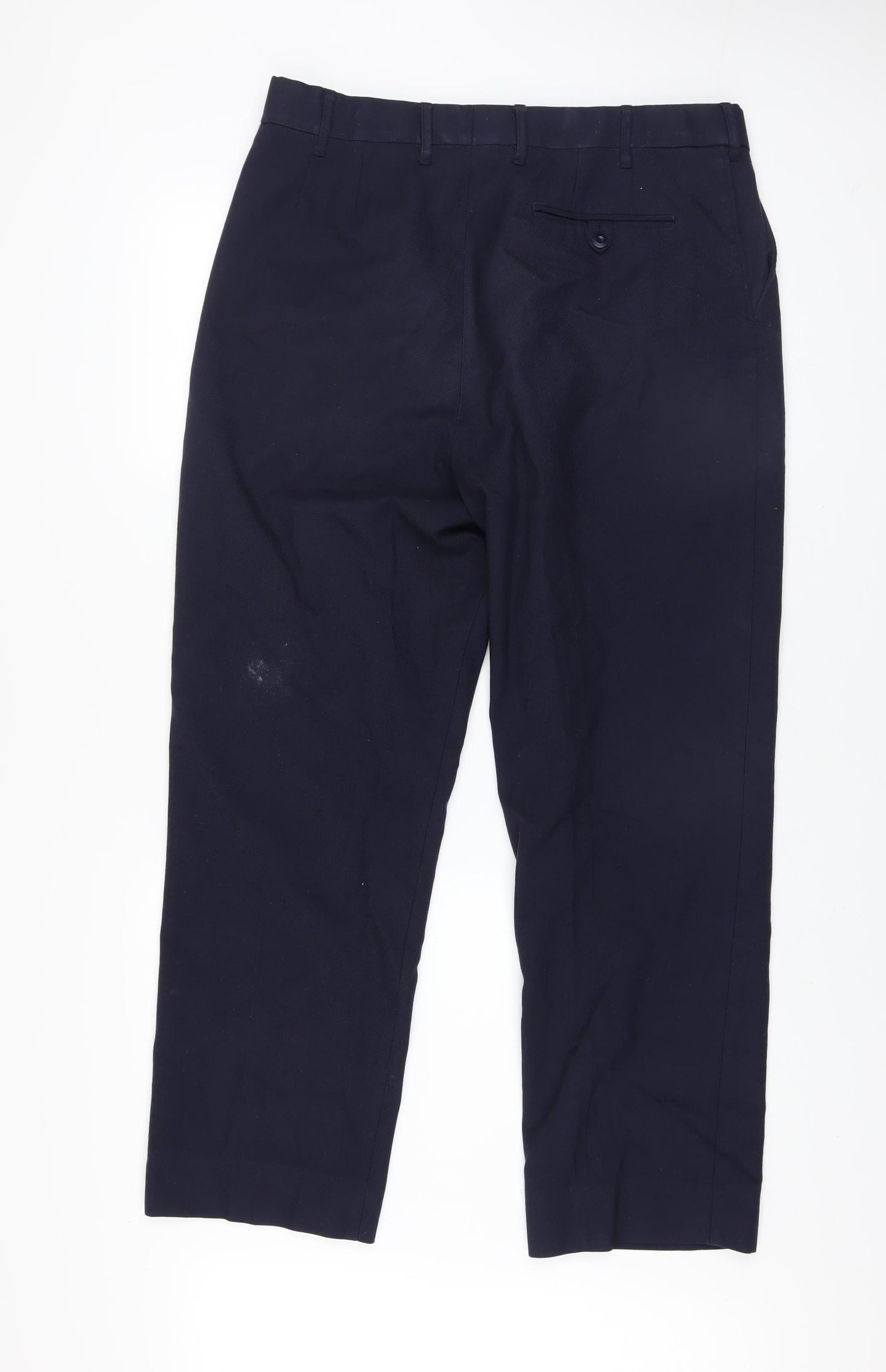 Mens UK Size 36 Vard Regular Fit Dress Pants Blue Trousers