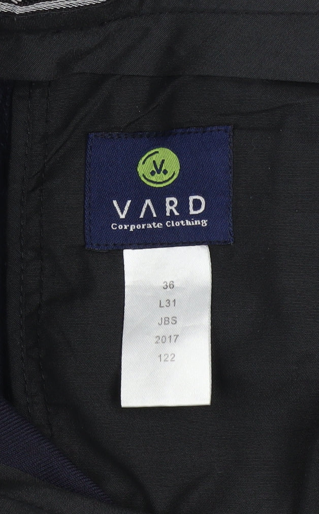 Mens UK Size 36 Vard Regular Fit Dress Pants Blue Trousers