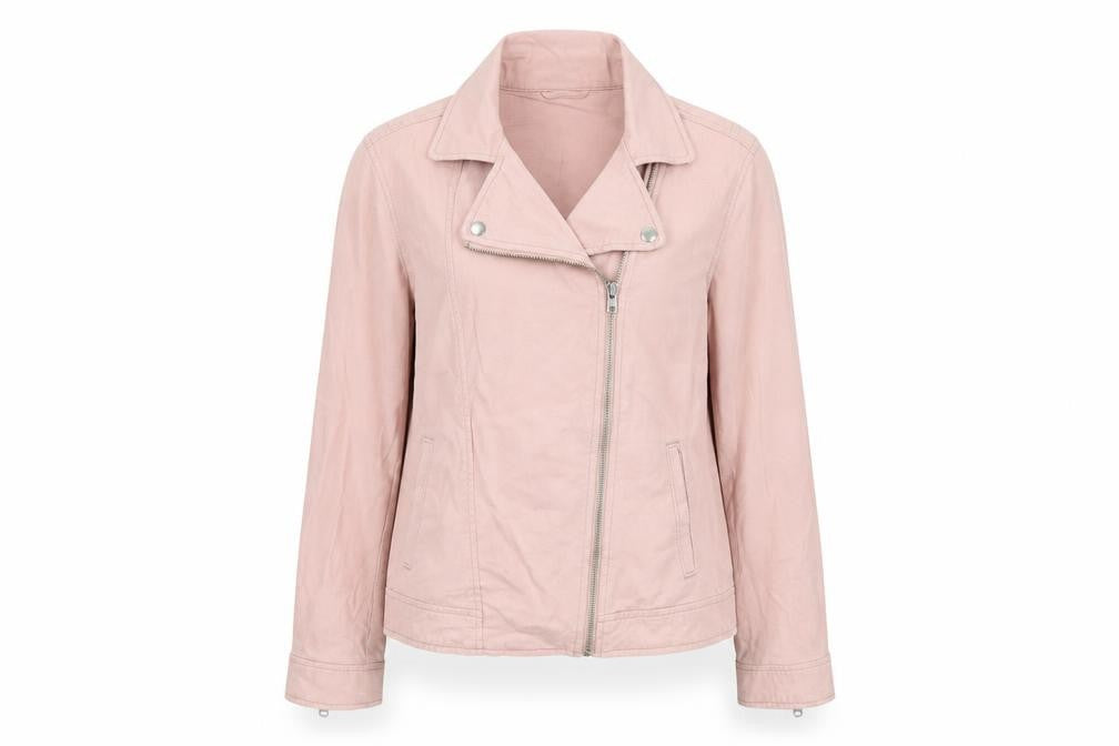 Womens UK Size M Old Navy Pink Biker Coat