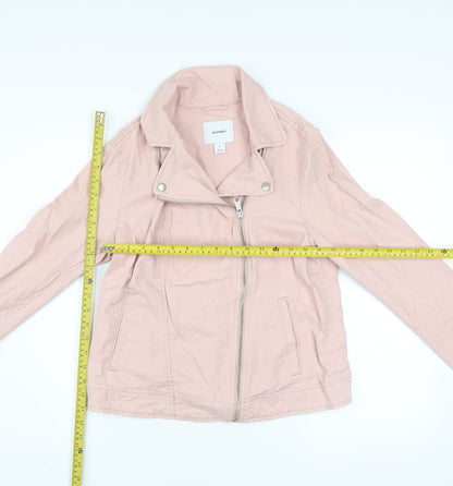 Womens UK Size M Old Navy Pink Biker Coat