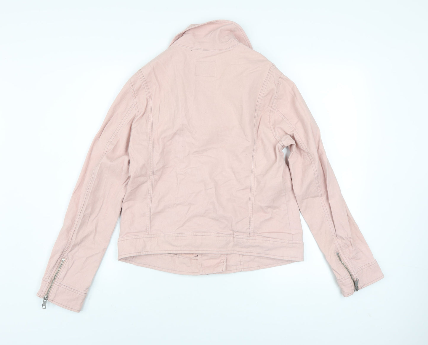 Womens UK Size M Old Navy Pink Biker Coat