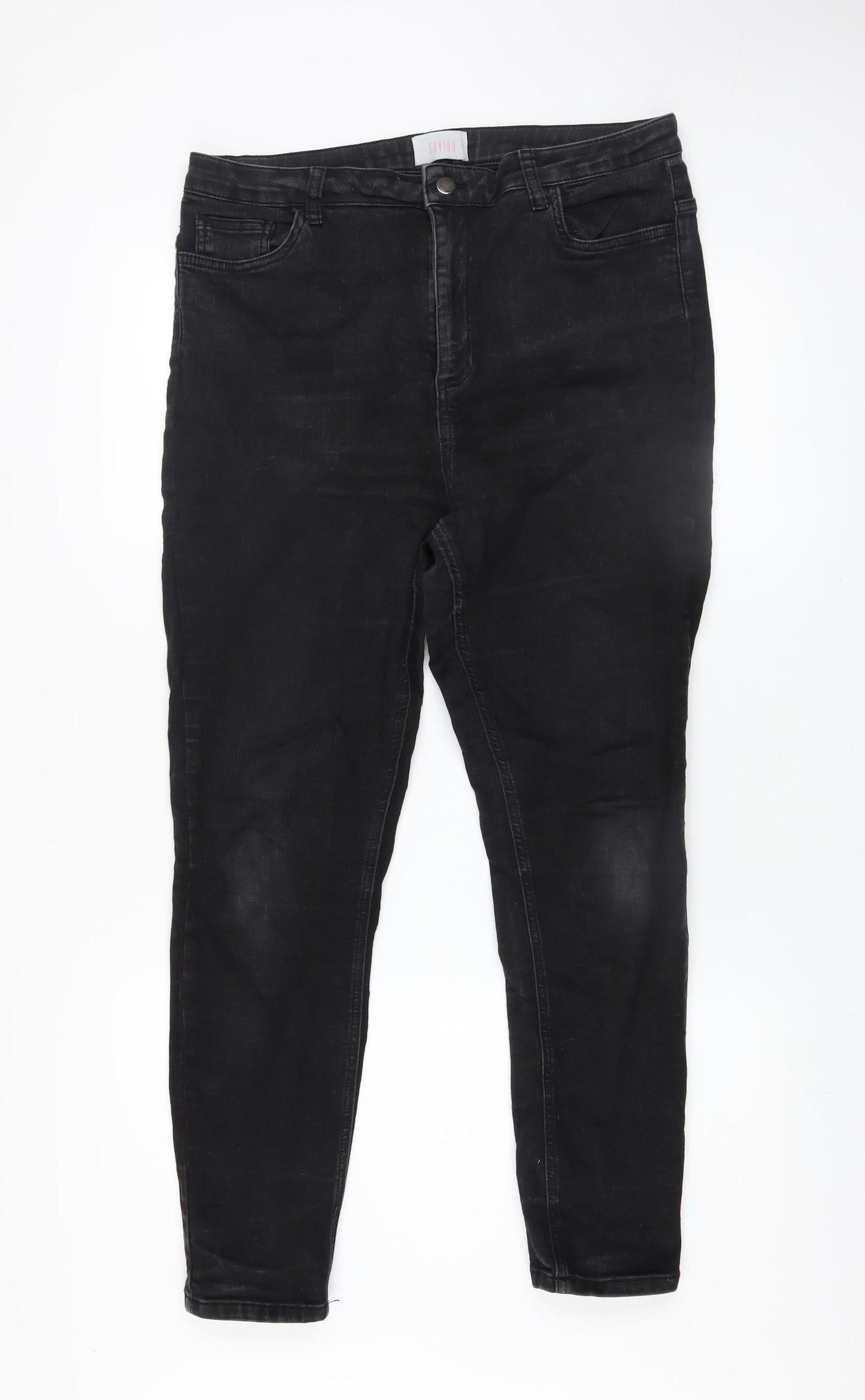 Womens UK Size 16 Savida Slim Fit Skinny Black Jeans