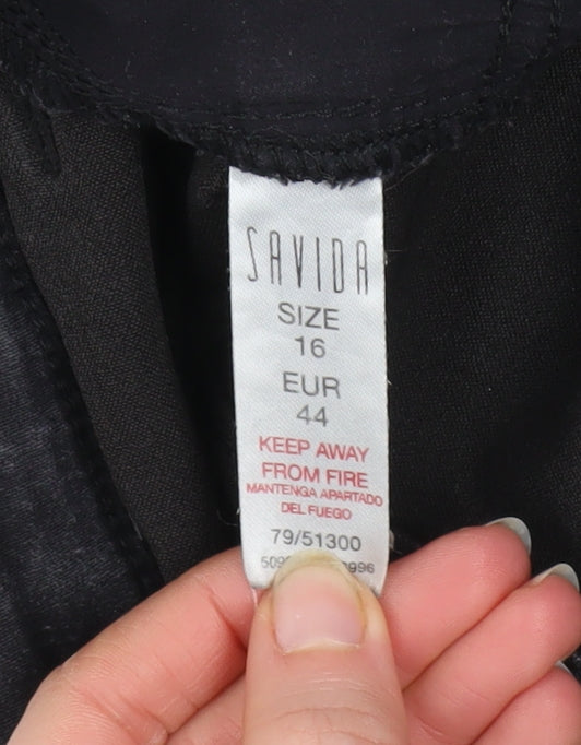 Womens UK Size 16 Savida Slim Fit Skinny Black Jeans
