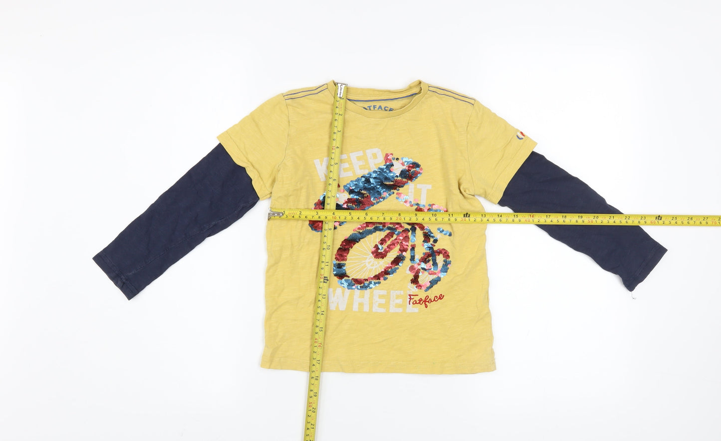 Boys UK Size 6-7 Years FatFace Yellow Basic T-Shirt