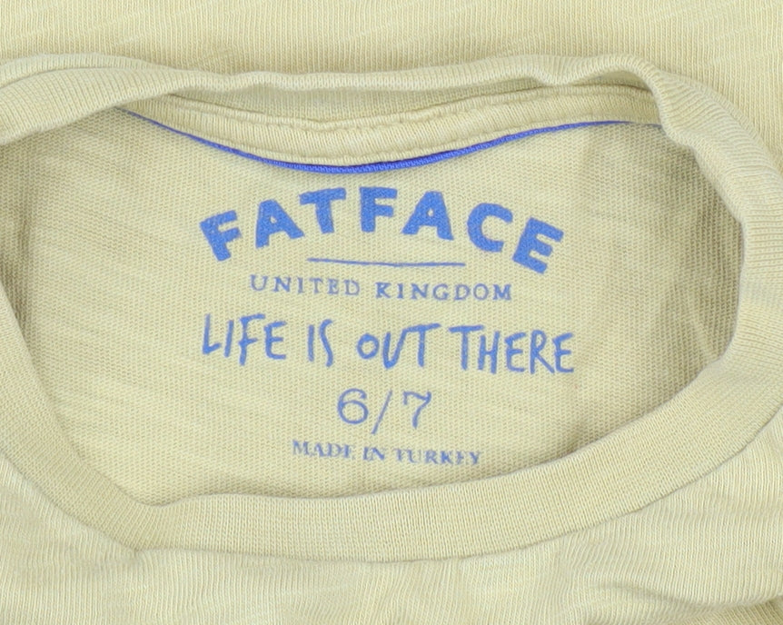 Boys UK Size 6-7 Years FatFace Yellow Basic T-Shirt