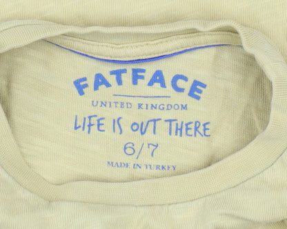 Boys UK Size 6-7 Years FatFace Yellow Basic T-Shirt