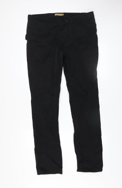 Mens UK Size 36 Tom Becker Regular Fit Chino Black Trousers