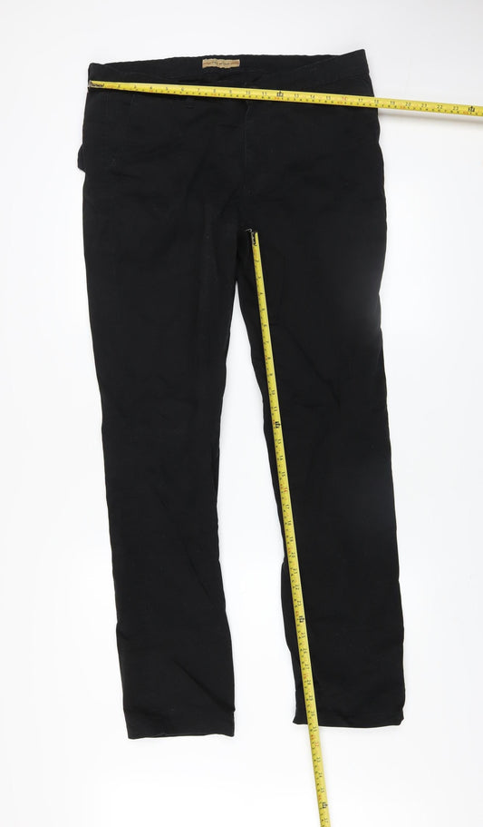 Mens UK Size 36 Tom Becker Regular Fit Chino Black Trousers