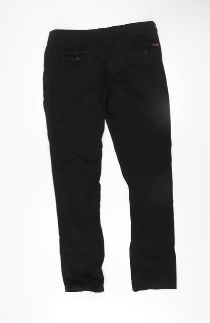 Mens UK Size 36 Tom Becker Regular Fit Chino Black Trousers
