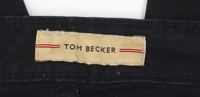 Mens UK Size 36 Tom Becker Regular Fit Chino Black Trousers