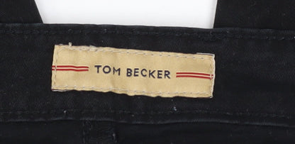 Mens UK Size 36 Tom Becker Regular Fit Chino Black Trousers