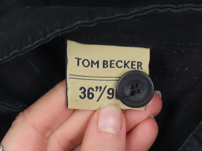 Mens UK Size 36 Tom Becker Regular Fit Chino Black Trousers