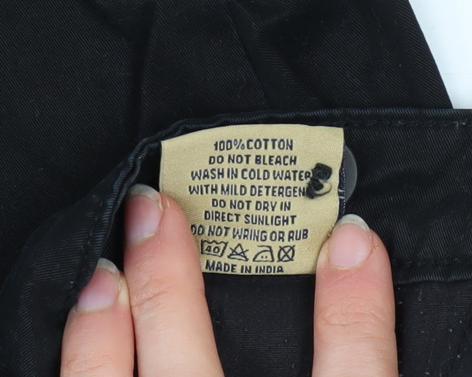 Mens UK Size 36 Tom Becker Regular Fit Chino Black Trousers