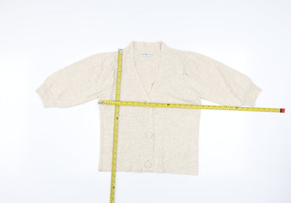 Womens UK Size M Gallery Beige Cardigan Jumper