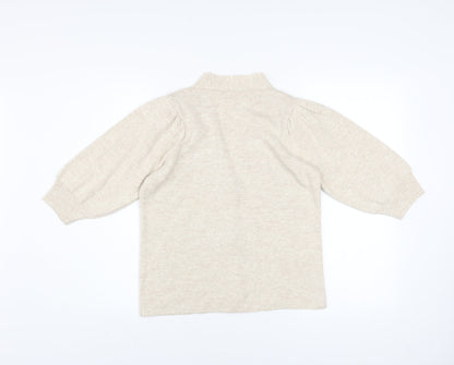 Womens UK Size M Gallery Beige Cardigan Jumper
