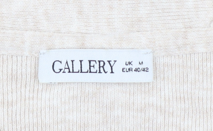 Womens UK Size M Gallery Beige Cardigan Jumper