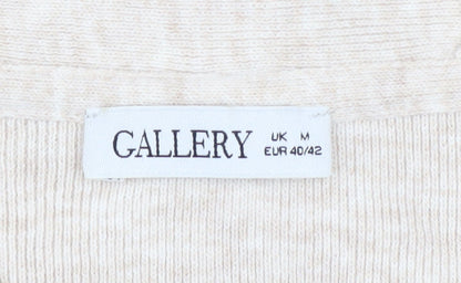 Womens UK Size M Gallery Beige Cardigan Jumper