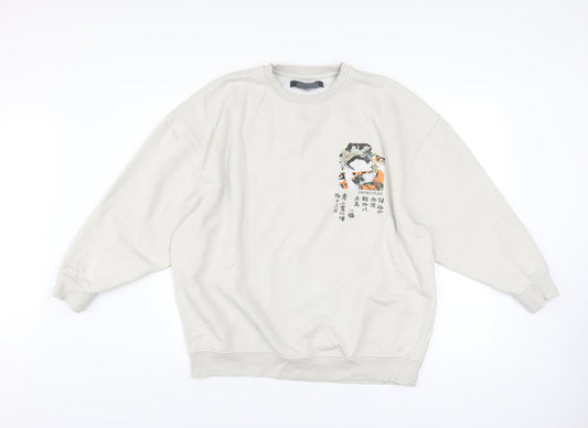 Mens UK Size S Primark Beige Pullover Sweatshirt