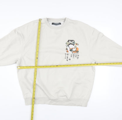 Mens UK Size S Primark Beige Pullover Sweatshirt