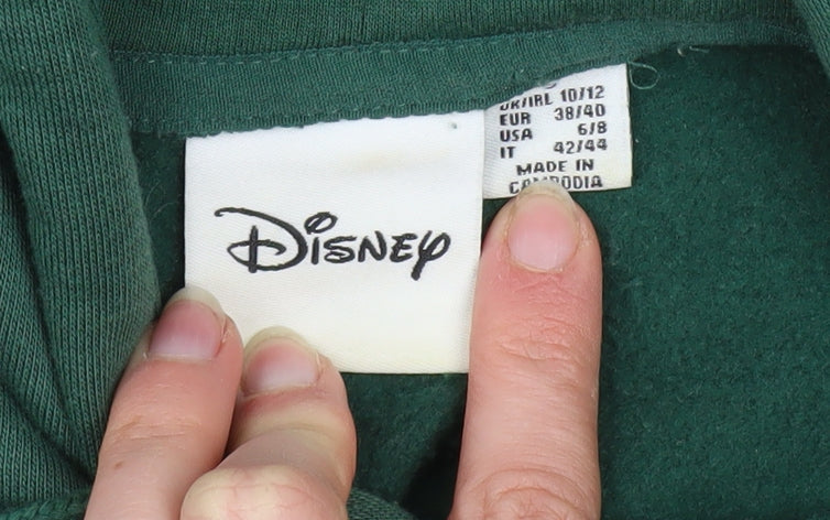 Womens UK Size 10/12 Disney Green Pullover Hoodie