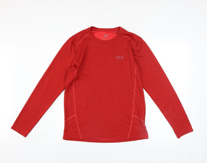 Mens UK Size M Jack Wolfskin Red Pullover Sweatshirt