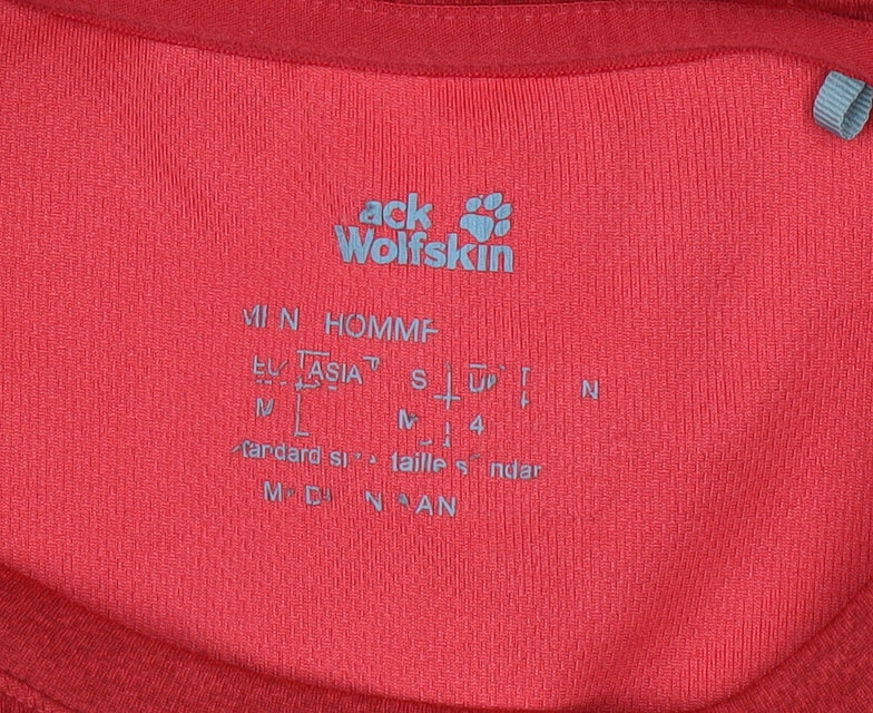 Mens UK Size M Jack Wolfskin Red Pullover Sweatshirt