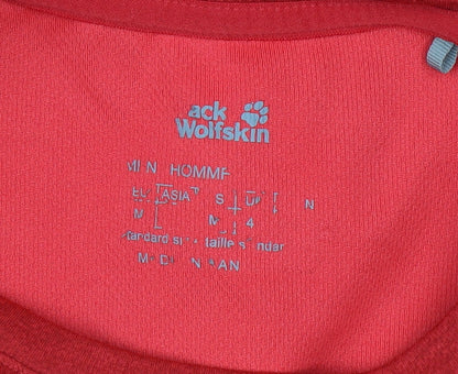 Mens UK Size M Jack Wolfskin Red Pullover Sweatshirt