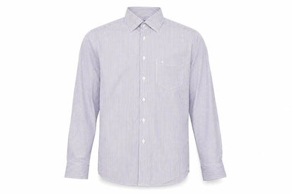 Seidensticker Men Purple Striped Slim Fit Long Sleeve Cotton Shirt 15in