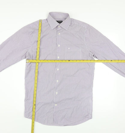 Seidensticker Men Purple Striped Slim Fit Long Sleeve Cotton Shirt 15in