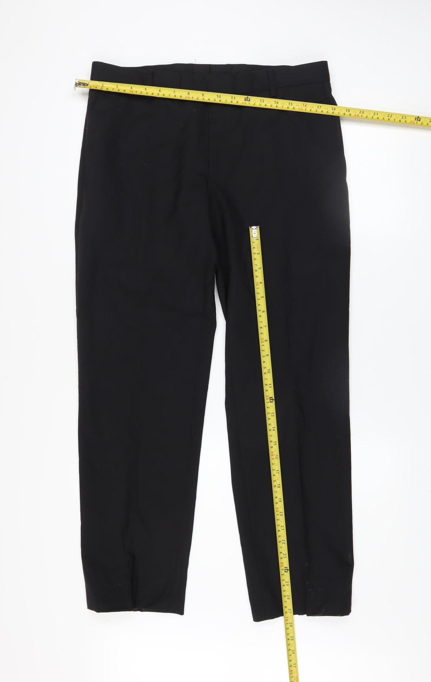 Mens UK Size M Strellson Regular Fit Dress Pants Black Trousers
