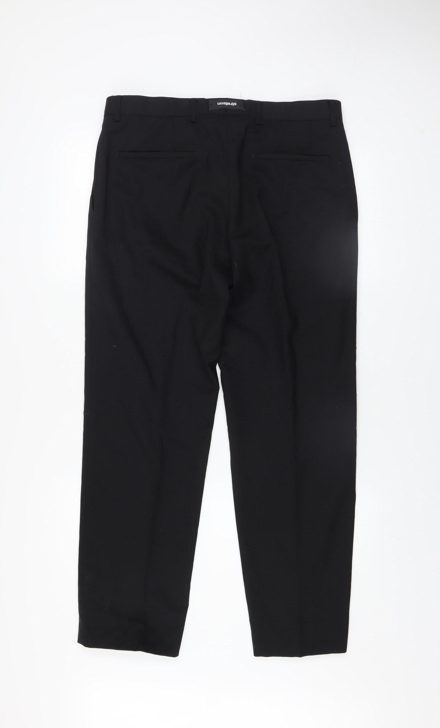 Mens UK Size M Strellson Regular Fit Dress Pants Black Trousers