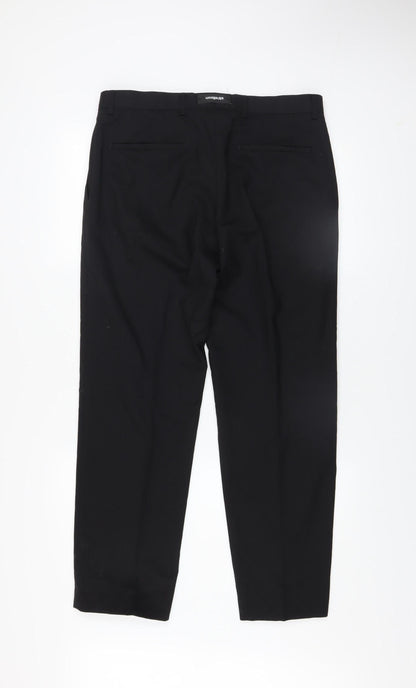 Mens UK Size M Strellson Regular Fit Dress Pants Black Trousers