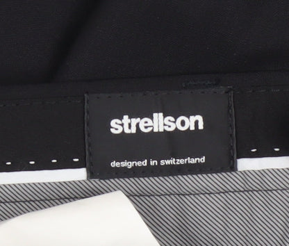 Mens UK Size M Strellson Regular Fit Dress Pants Black Trousers