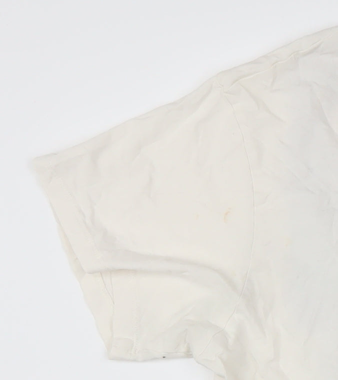 Mens UK Size One Size Mavi White  T-Shirt