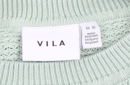Womens UK Size XS VILA Green Pullover Jumper