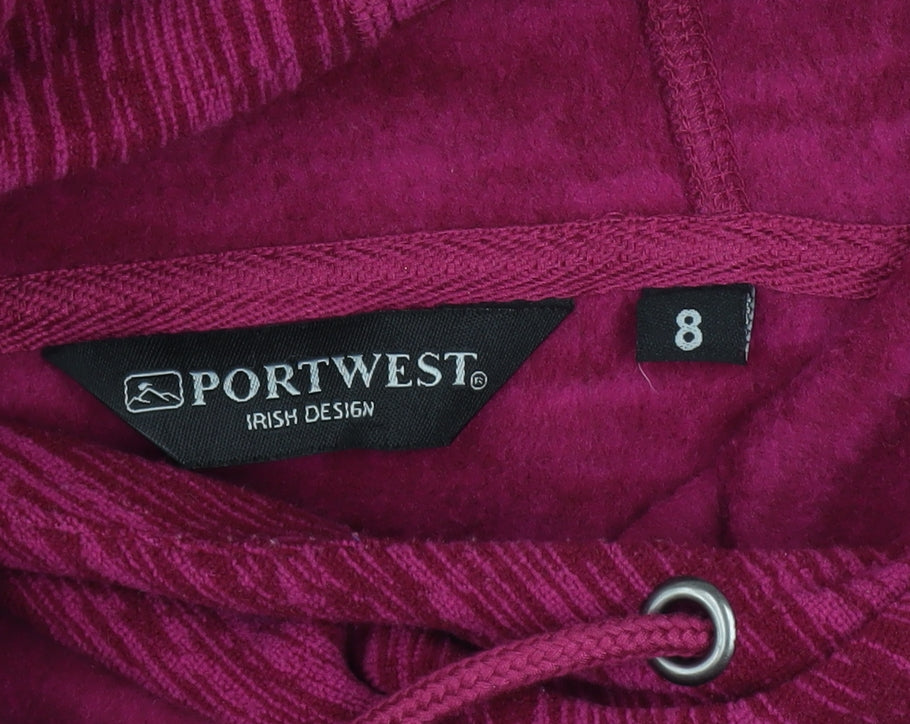 Womens UK Size 8 Portwest Pink Pullover Hoodie