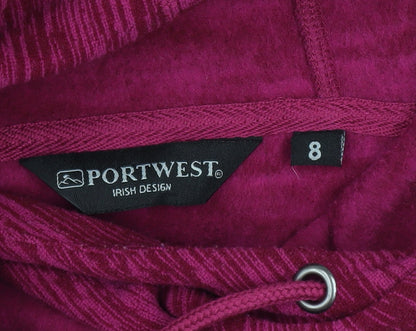 Womens UK Size 8 Portwest Pink Pullover Hoodie