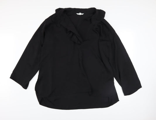 Womens UK Size 12 H&M Black Basic Blouse