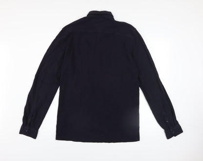 French Connection Men's Black Cotton Long Sleeve Button-Up Shirt M